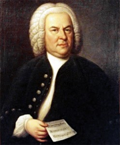 Johann Sebastian Bach (aged 61) on a portrait of Elias Gottlob Haussmann (1695–1774): Copy or second Version of the 1746 canvas, Date 1748 Medium color on canvas, Private collection William H. Scheide, Princeton, New Jersey, Flag of the United States.