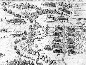 Schlacht bei Lutter 1626, zeitgenössische Darstellung 17. Jahrhundert, Quelle: Wikimedia Commons / User AxelHH on de.wikipedia