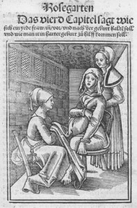 Abbildung aus: Eucharius Rösslin: Hebammenbuch