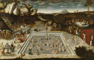 Lucas Cranach der Ältere: Der Jungbrunnen (1546); Wikimedia common, public domain