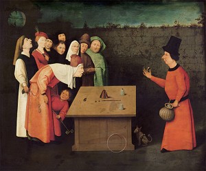 Hieronymus Bosch: Der Gaukler, um 1500; Bild: 5.555 Meisterwerke. © 2000 DIRECTMEDIA Publishing GmbH