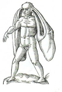 Bild: Jean-Baptiste Coriolan: Homo Fanesius Auritus, in: Ulyssis Aldovandi, Monstrorum historia. 1642. Quelle: Wikimedia Commons / PD-Art