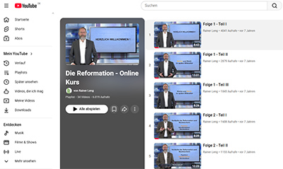 Screenshot des Online-Kurses Reformation von Rainer Leng (Uni Würzburg)