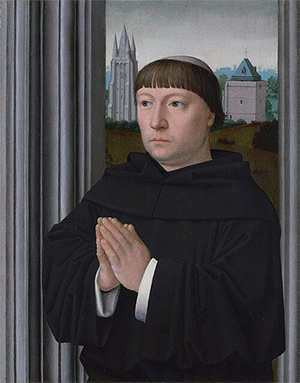 An Augustinian Friar (?) Praying by Gerard David (ca. 1450/1460–1523; Wikimedia commons, public domain)