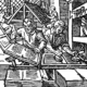 Darstellung des Buchdruckerhandwerks (1568) von Jost Amman (Wikimedia commons)
