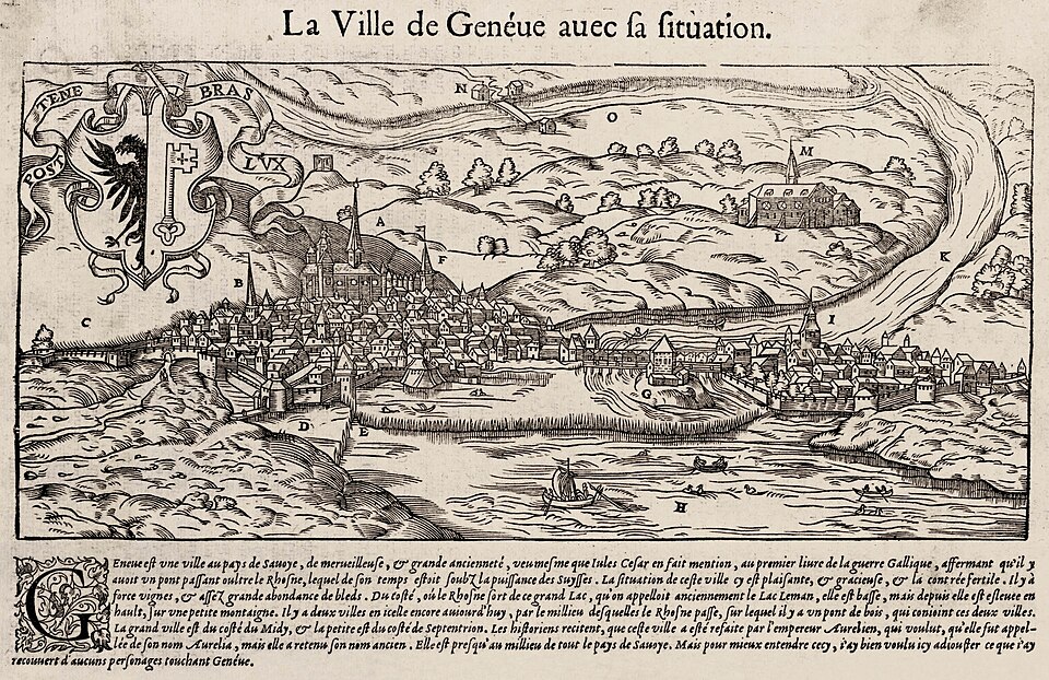 Ville de Genève et sa situation 1552 (Wikimedia commons, public domain)