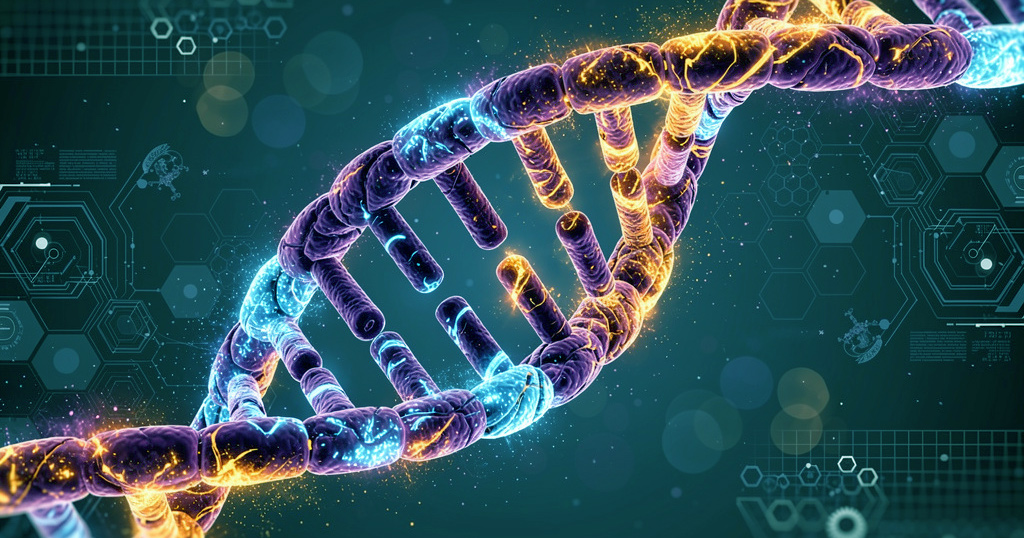 DNA-Darstellung, erstellt mit der KI Mistral