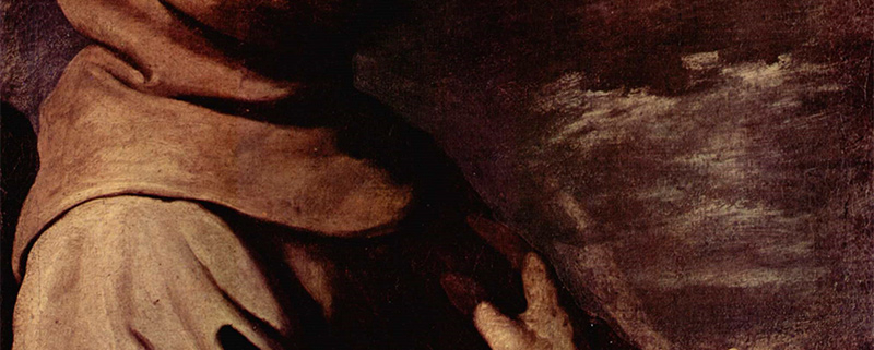 Francisco de Zurbarán: Meditierender Hl. Franziskus mit Totenschädel, ca. 1658 (Wikemedia commons, public domain)